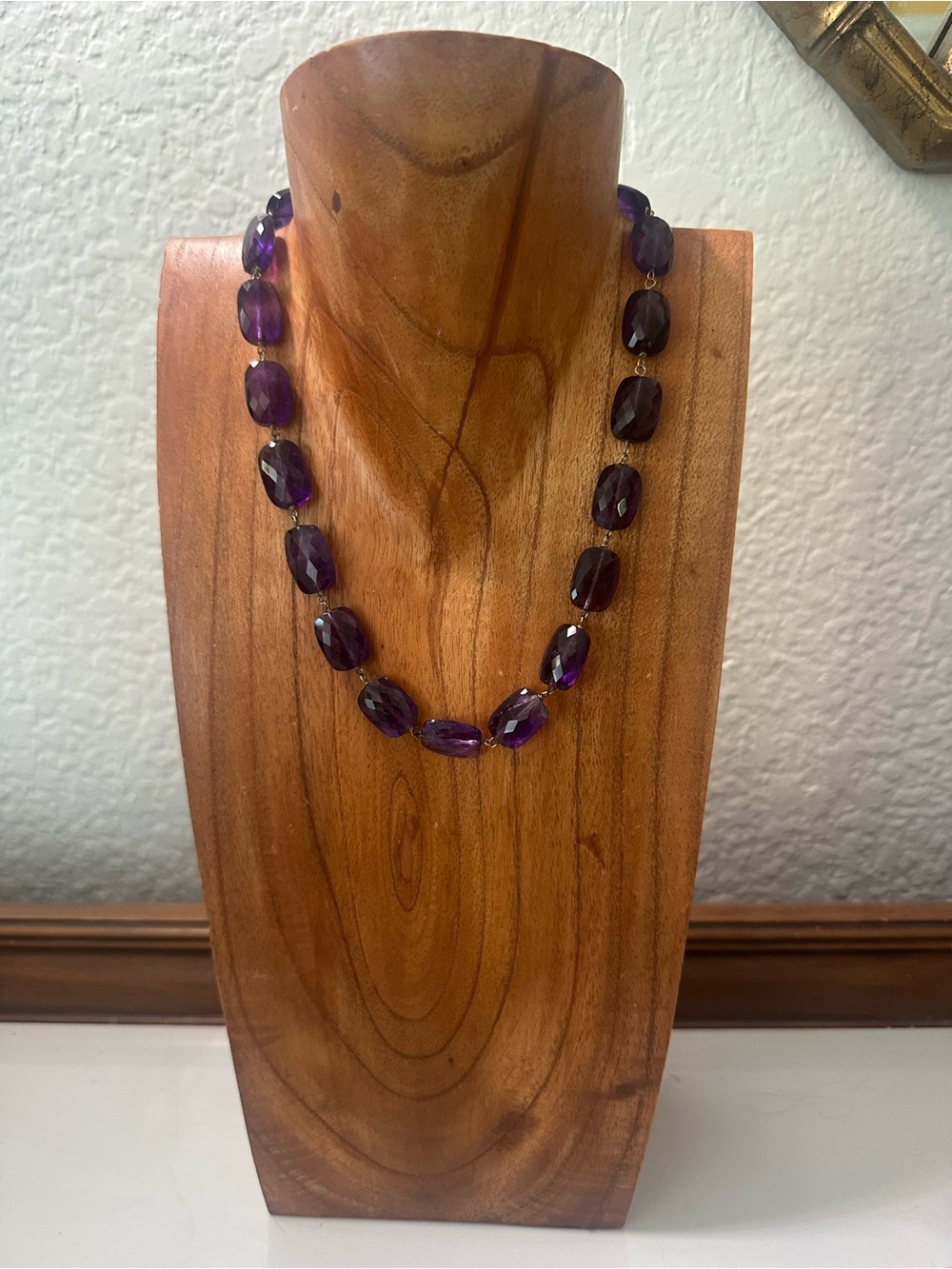 Faceted amethyst deep Purple Bead Necklace vintage